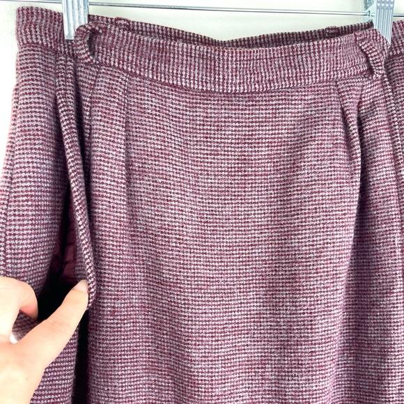Yves Saint Laurent 70s Vintage Wool Pencil Wrap Skirt YSL Plum FR 40/US 8 Medium - Picture 2 of 12